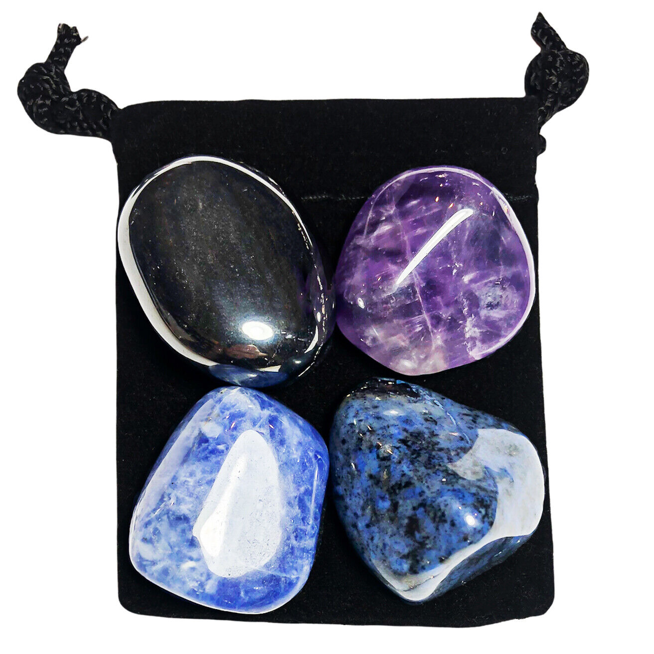 INSOMNIA Tumbled Crystal Healing Set  = 4 Stones + Pouch + Description Card