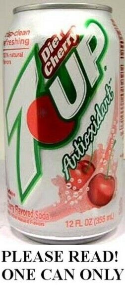 Seven Up 7 Up Antioxidant Diet Cherry USA 2011 FULL New 12oz 355ml American Can