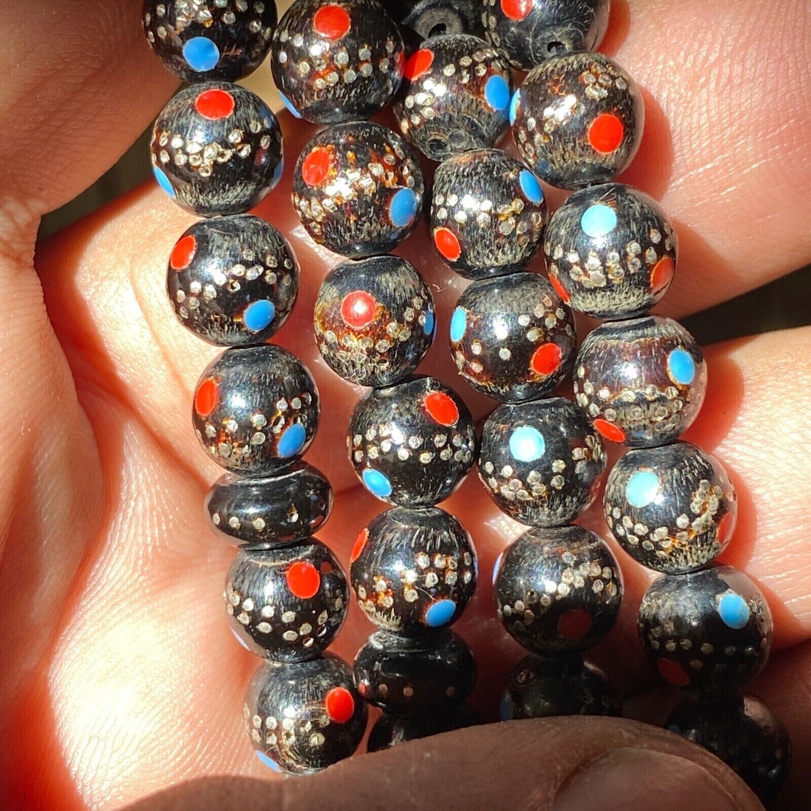 Natural Black Yusr gemstone necklace 99 Prayer Beads Yemen  يسر مكاوي