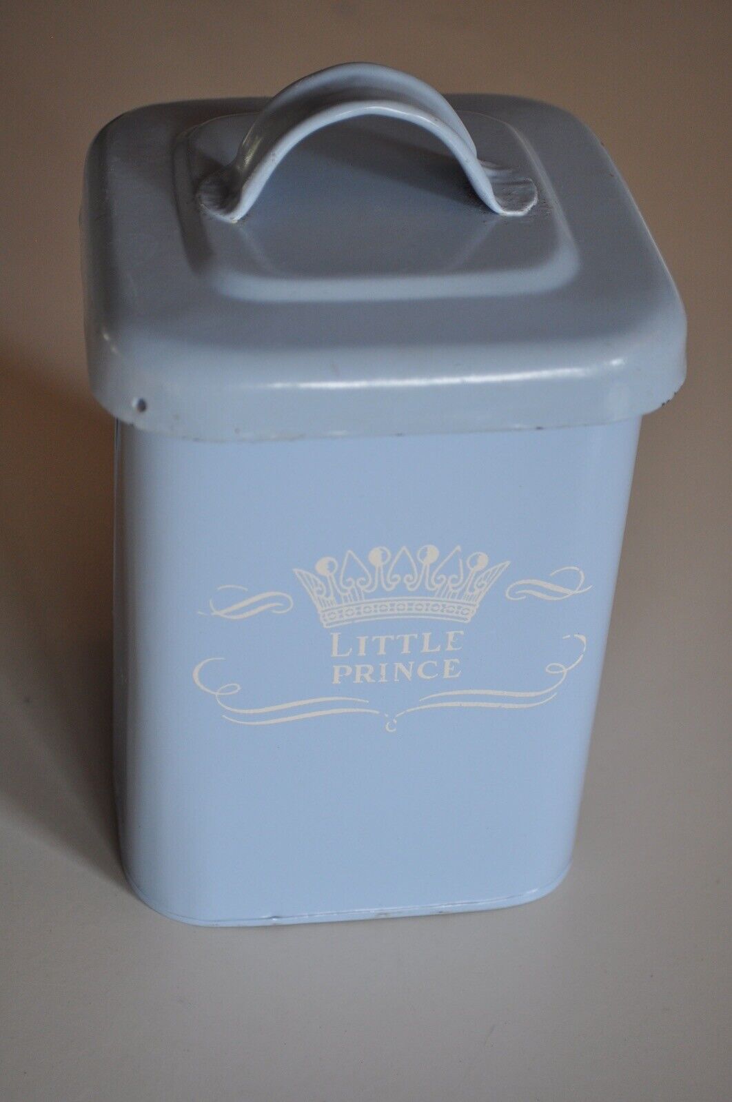 Little Prince Blue Metal Tin with Lid nice Display Piece 