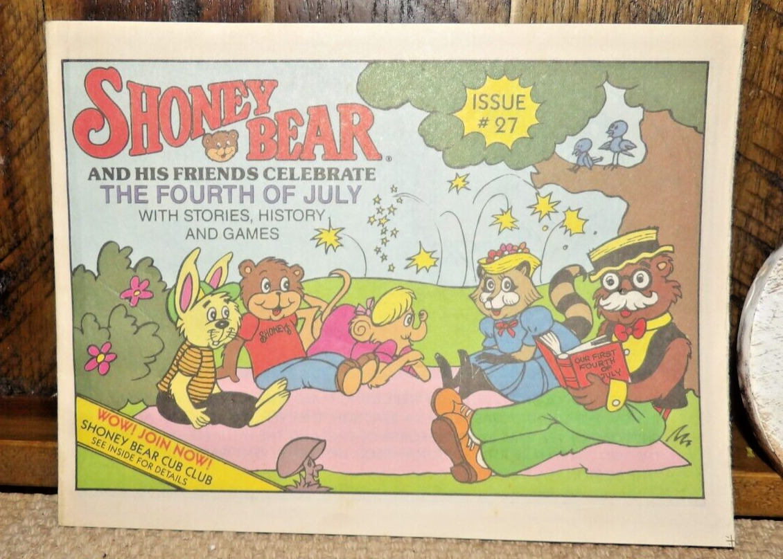 Shoney Bear & His Friends Special 4th of July Edition Menu Comic Issue #27 1989