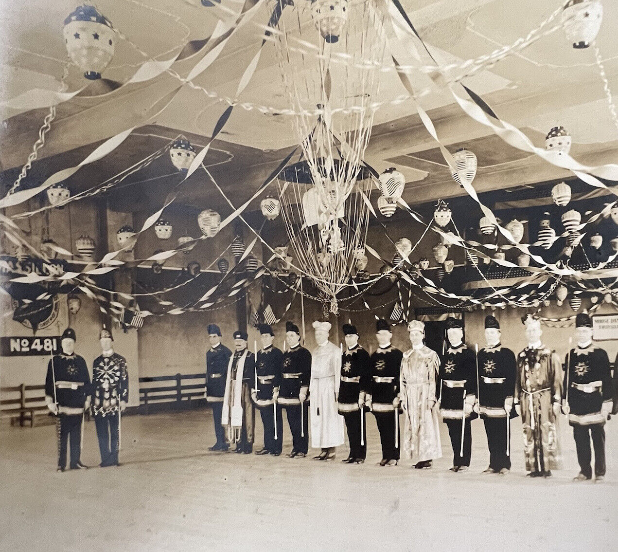 Antique Cabinet Card Photograph Massillon OH Loyal Order Moose Lodge 481 Dance