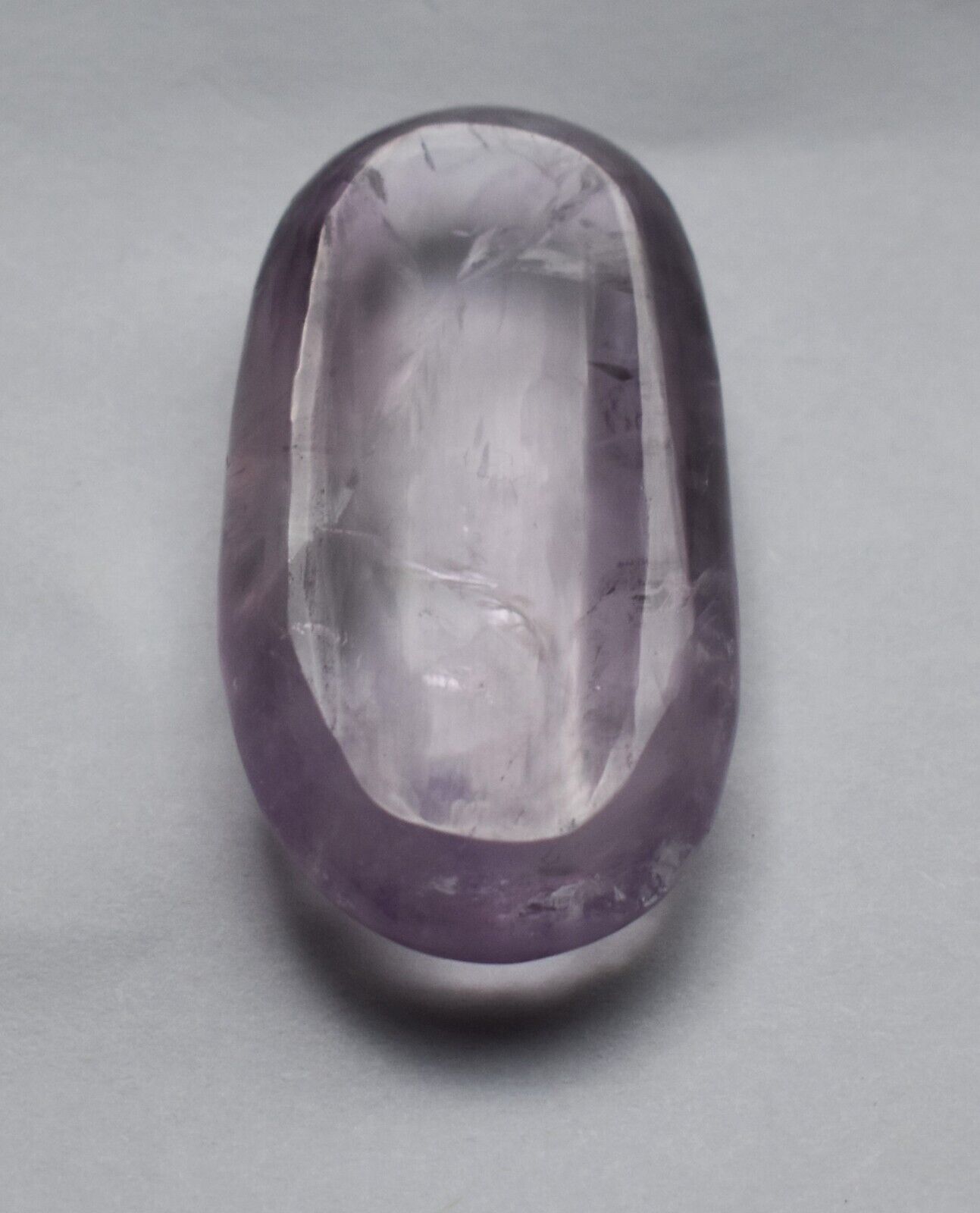 Amythest Crystal Palm Pocket Worry Stone Natural Purple Transparent 164 CT