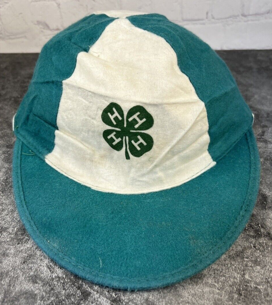 Vintage 1950s 4H 4-H Club Baseball Style Hat Cap