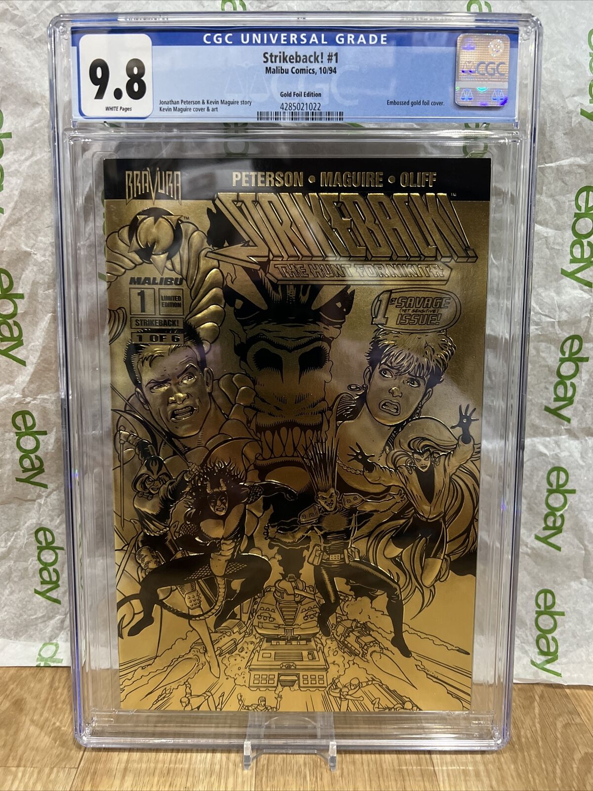 Strikeback #1-GOLD NM 1994 Cgc 9.8 Gold Foil Edition Rare Embossed Edition