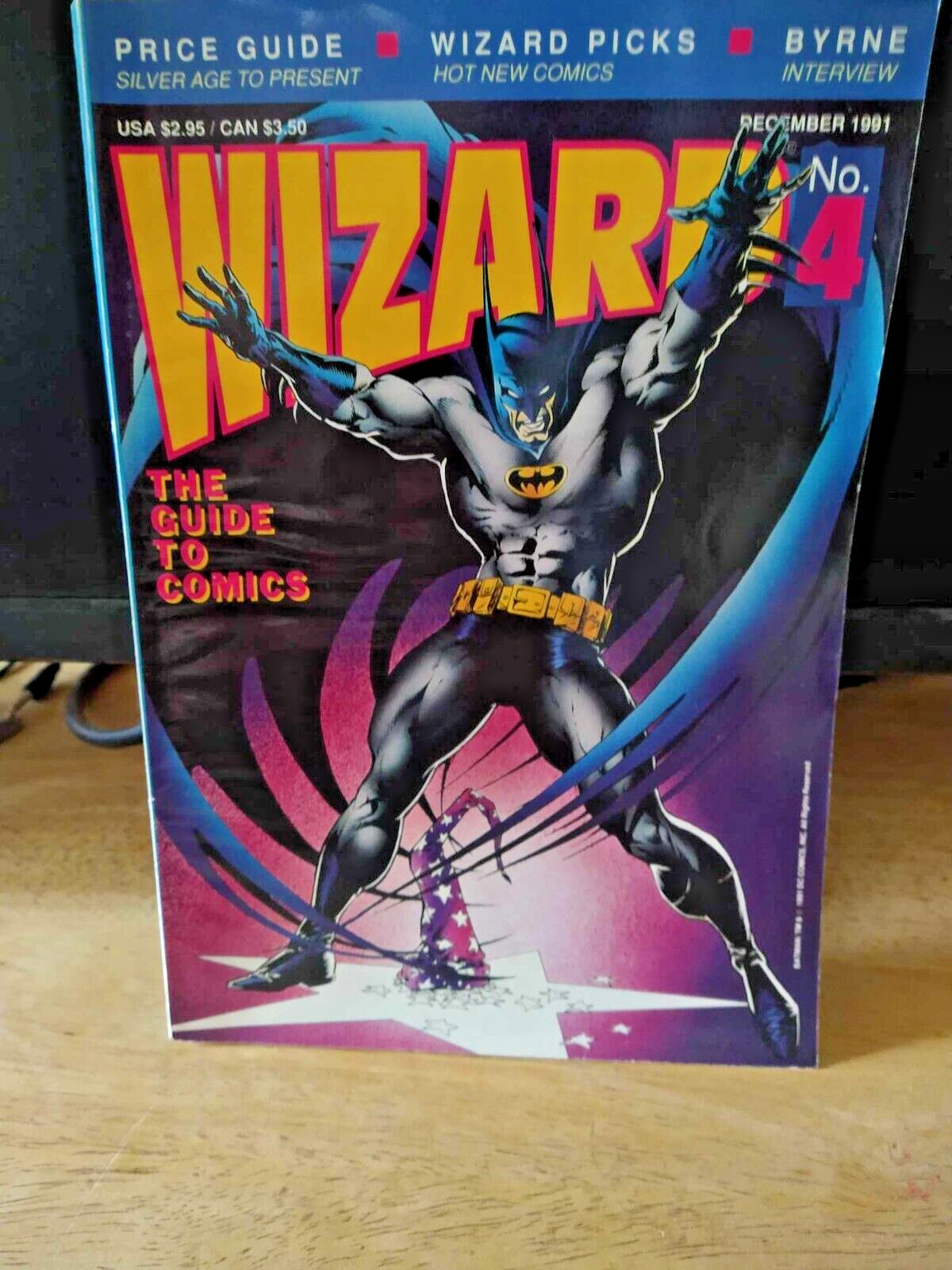 December 1991 Wizard Magazine #4 Batman Wolverine poster still attached