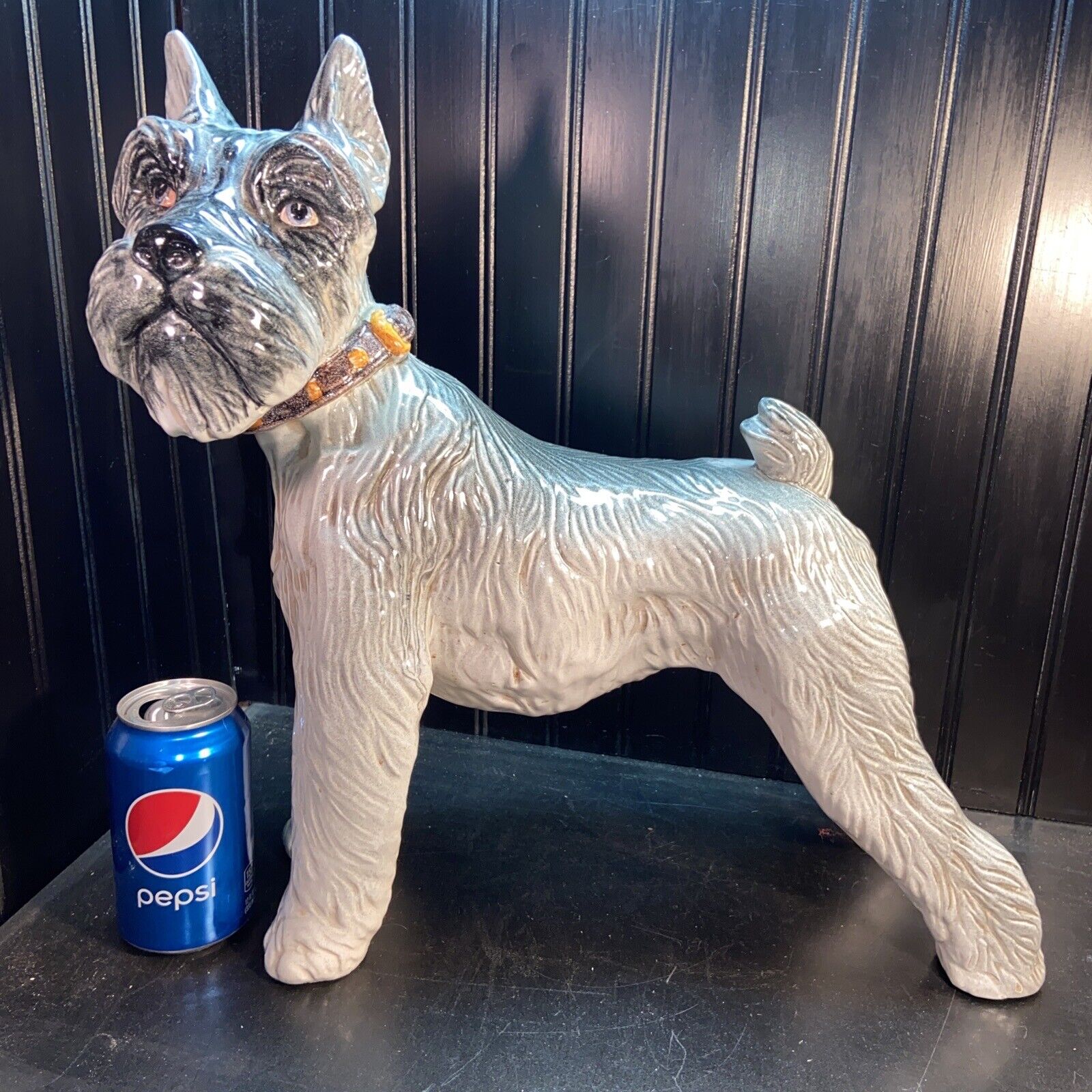 VTG 30-40’s? 17” Tall XL Standard Giant Schnauzer Terrier Dog Figurine Statue