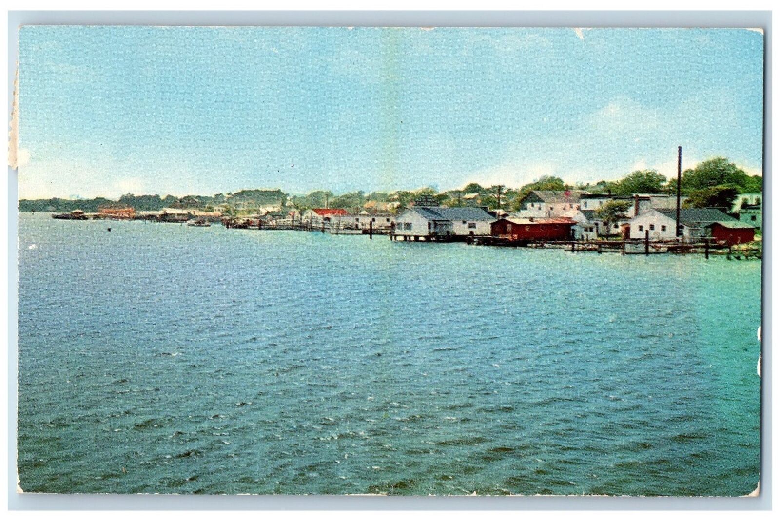 Swansboro North Carolina NC Postcard View Of Waterfront 1950 Vintage Residence