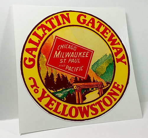 GALLATIN GATEWAY TO YELLOWSTONE Vintage Style Travel Decal, Vinyl STICKER, Label