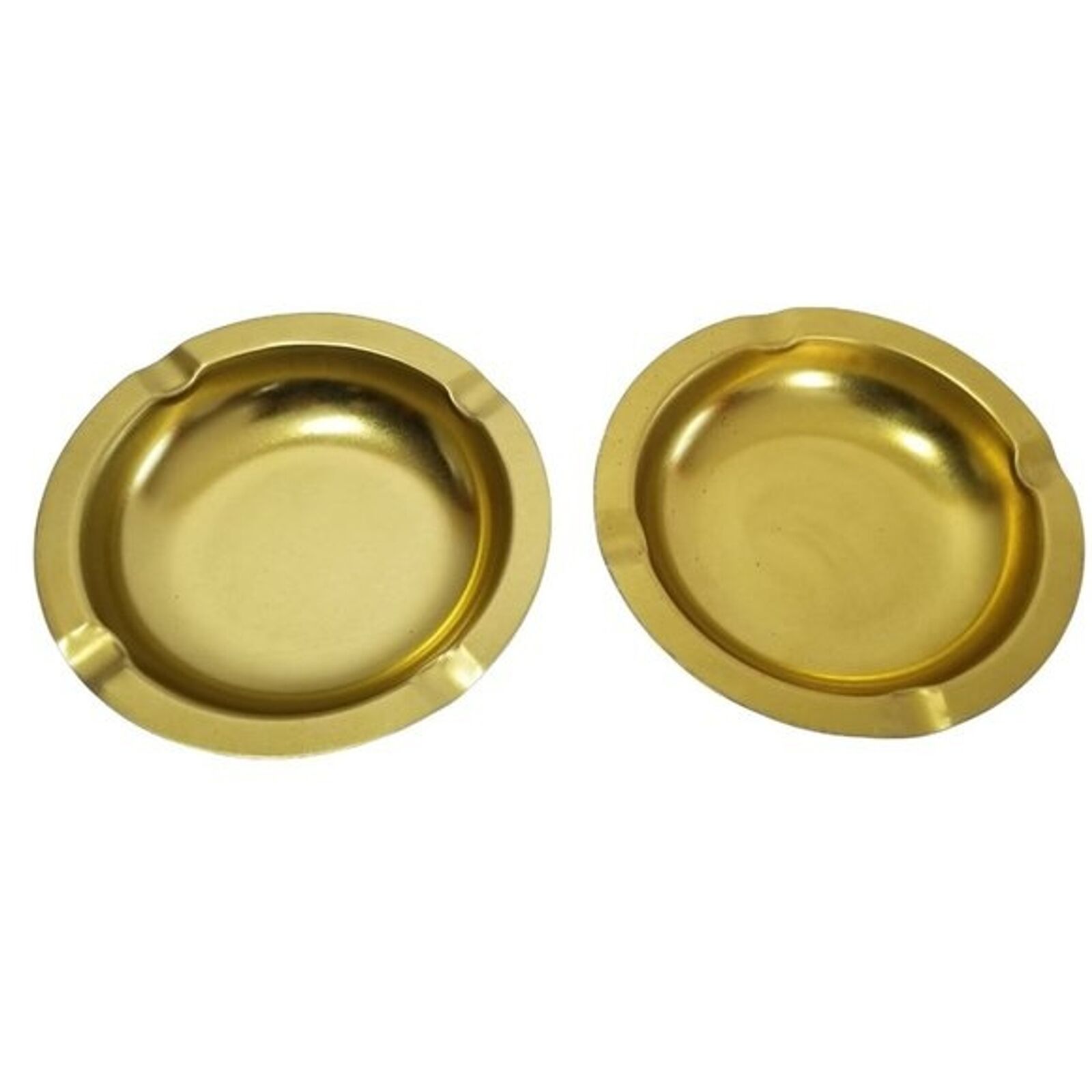 Tablecraft Products Gold Metal Ashtray Lot Set of 2 - NEW