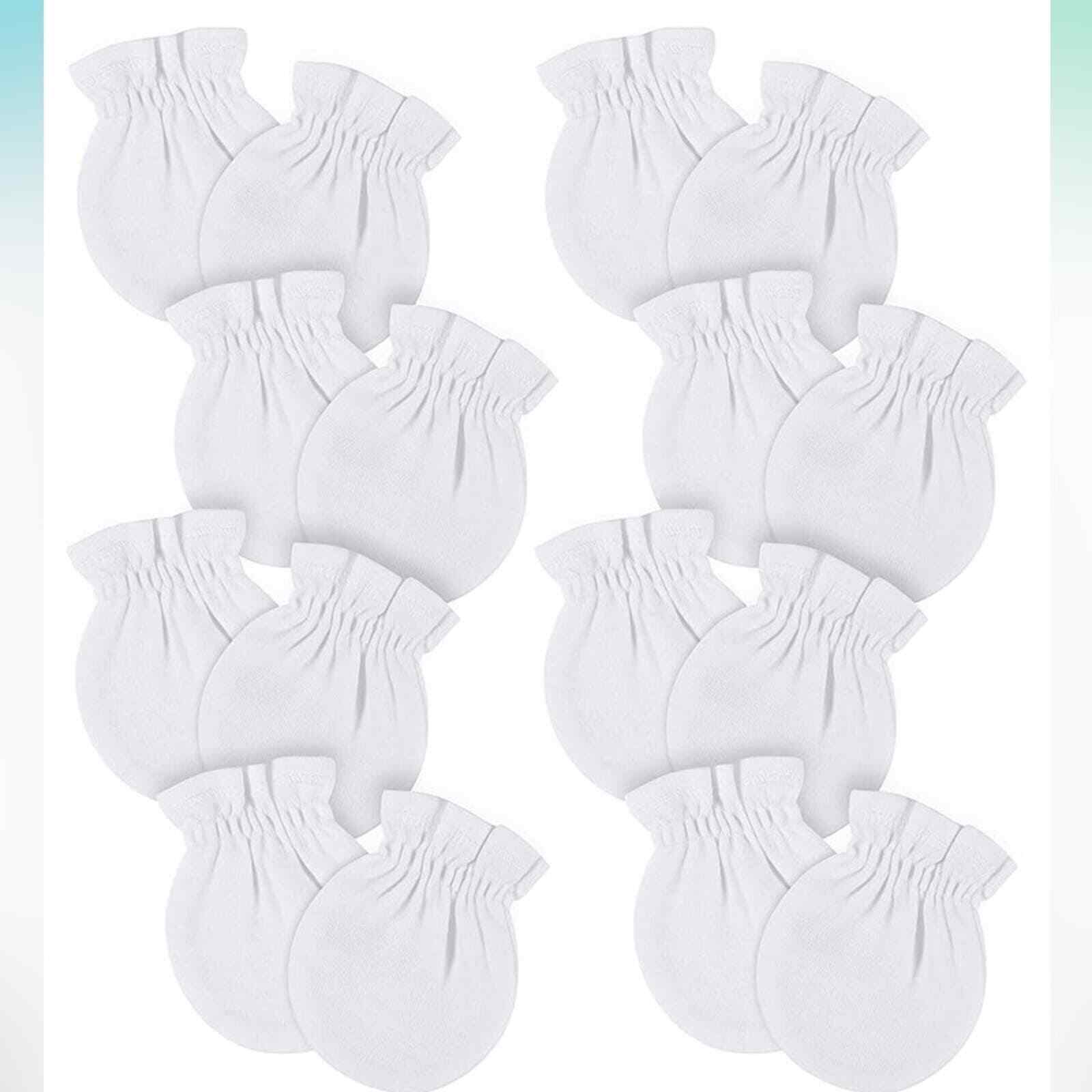 Gerber Baby No Scratch Mittens, White, 0-3 Months (8-Pack) New With Tags