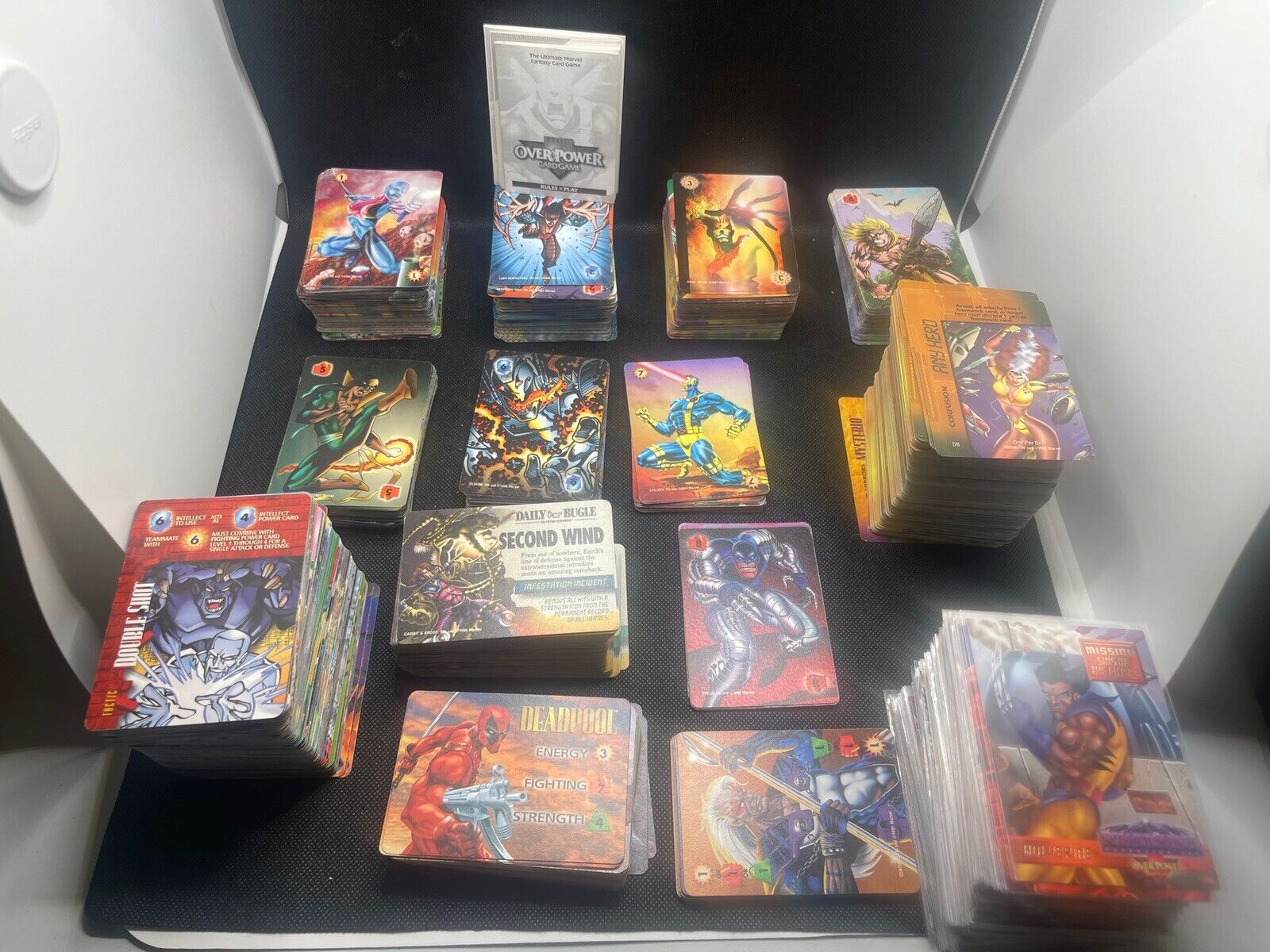 Lot of 1995-1997 Marvel OverPower CCG Cards 1400+ Cards W/duplicates See Photos