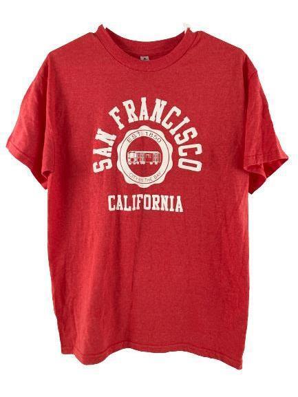 San Francisco California City By The Bay Red Graphic T Shirt Adult Unisex Size M
