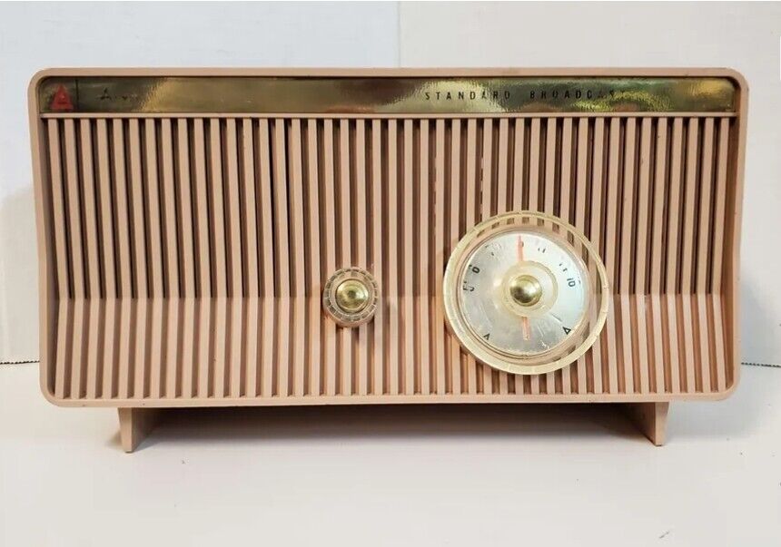 1959 Arvin 10R18 AM Tube Radio Mid Century Sandstone Excellent 
