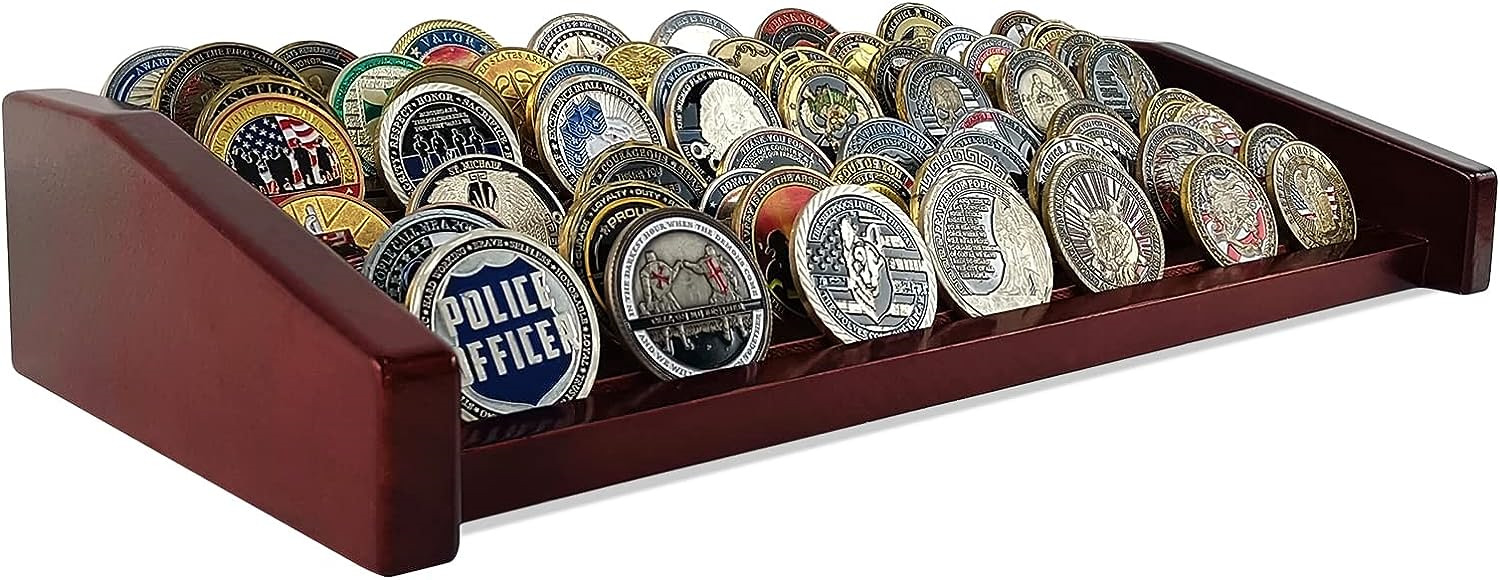 ASmileIndeep 8 Rows Military Challenge Coin Display Holder for Desk Military
