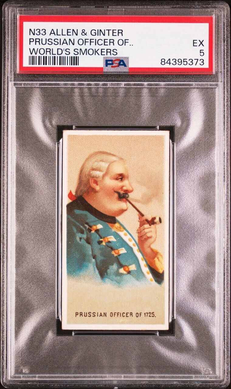 1889 N33 Allen & Ginter World's Smokers (PSA 5 EX) Prussian Officer of 1725