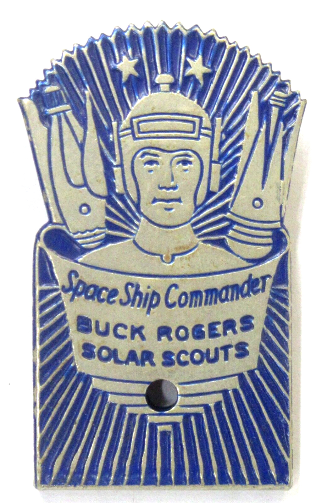 orig. 1936 BUCK ROGERS SOLAR SCOUTS COMMANDER radio premium badge pin pinback yz