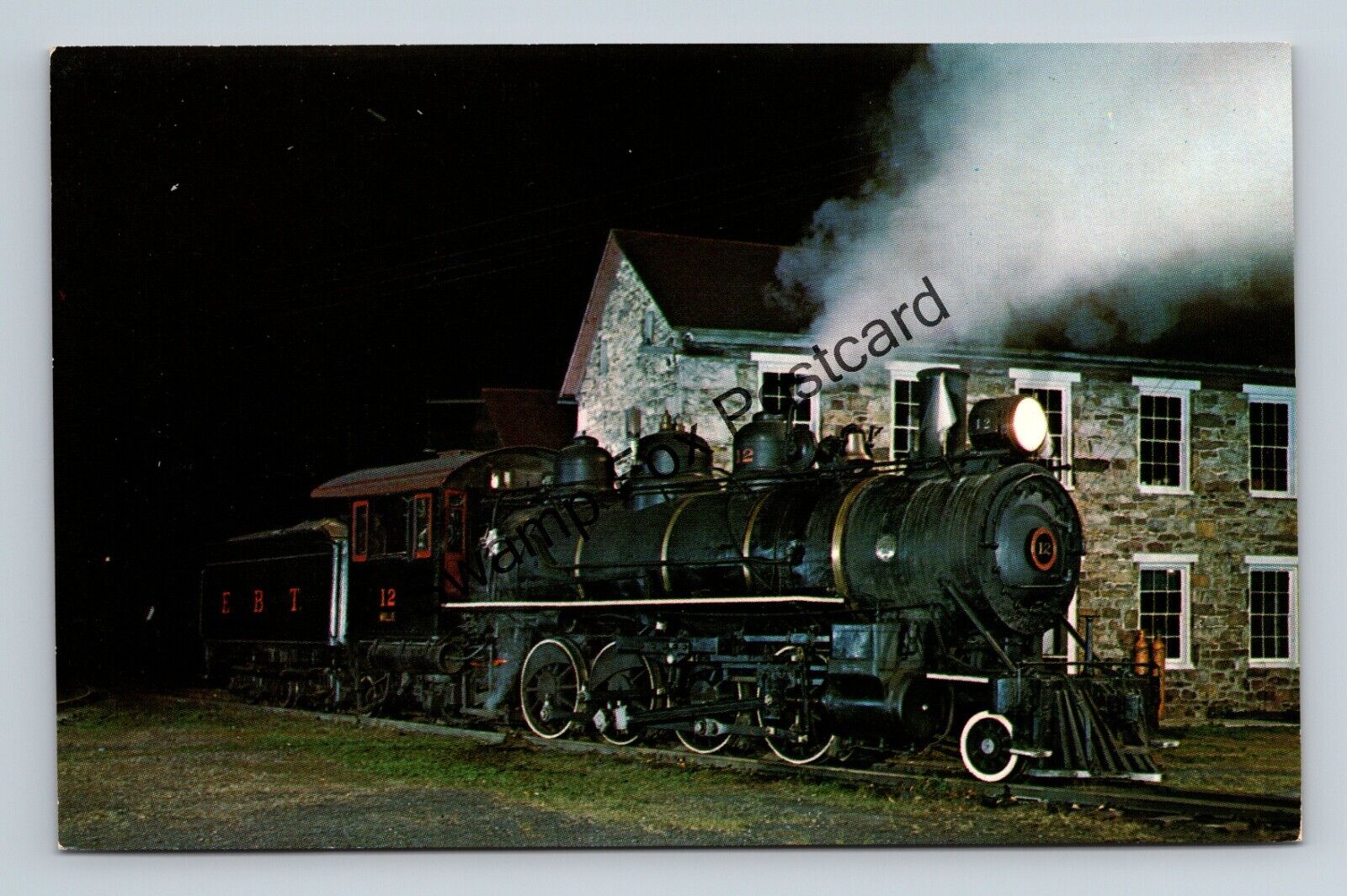 Postcard East Broad Top Railroad Locomotive #12 2-8-2 Rockhill Pennsylvania
