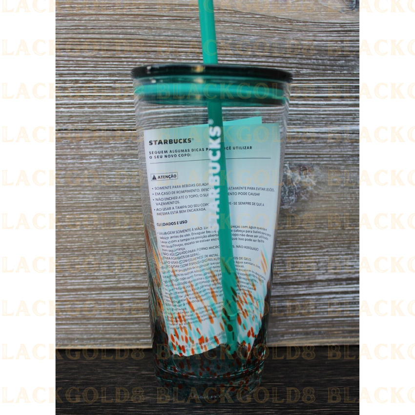 New Starbucks 2022 Spring Light Green Glass Grande Tumbler 16oz