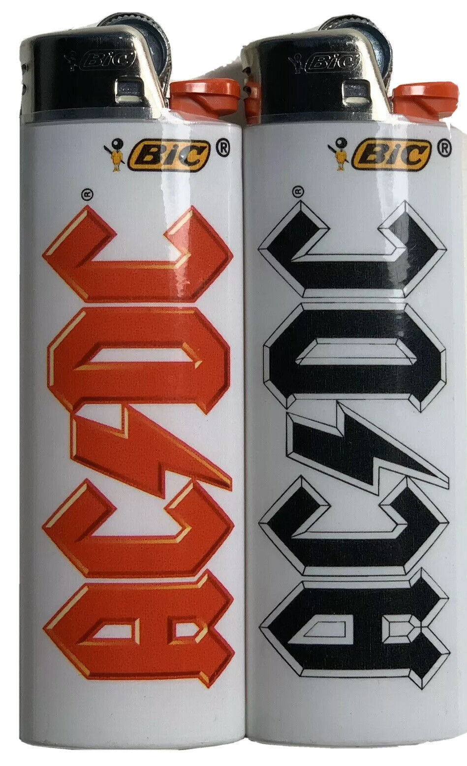 2 AC DC Rock Band Bic Lighters ( REGULAR SIZE AC/DC )