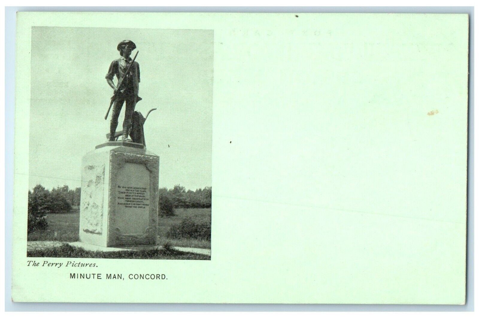 1903 Minute Man Concord Educational Association Boston Massachusetts MA Postcard