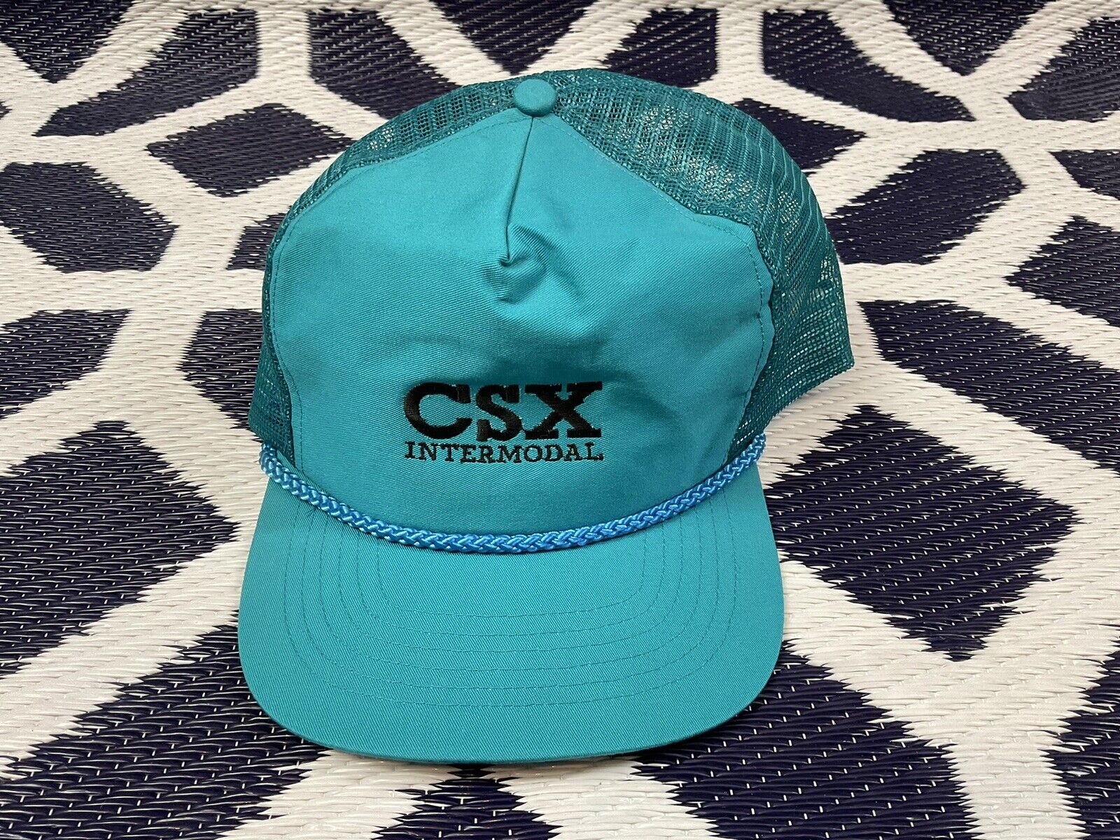 Vintage Rare CSX Train Company Hat Turquoise by ASP Design made in USA One Size