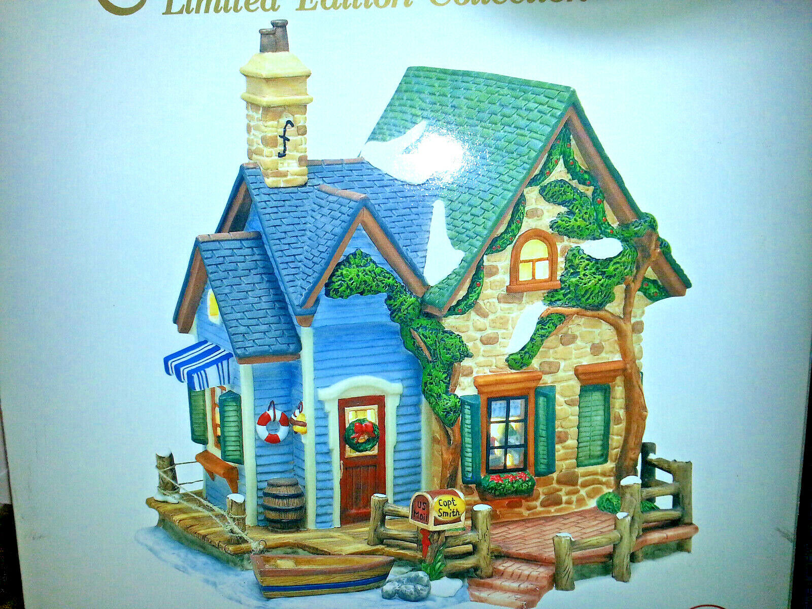 HARBORSIDE VILLAGE Lighted CAPTAIN SMITH\'S HOUSE Limited Edition BEACH HOUSE New