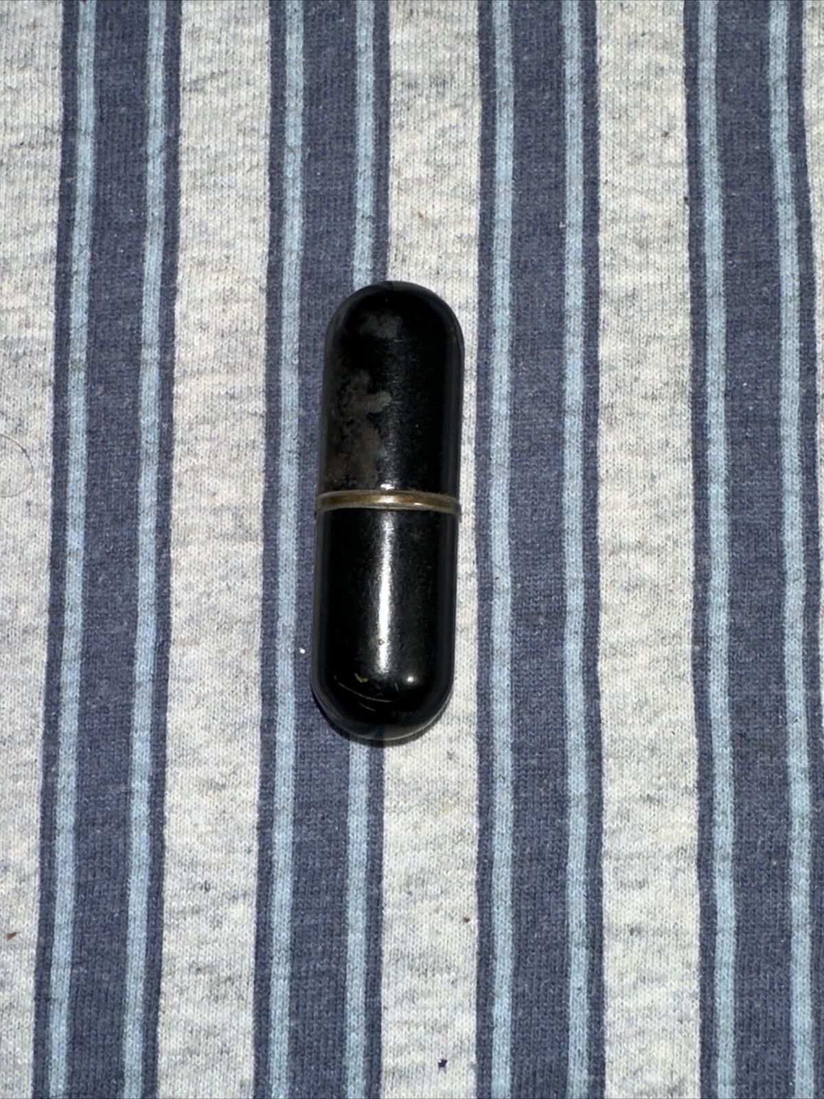 Vintage Black Strikalite Cigarette Pill Shaped Lighter untested