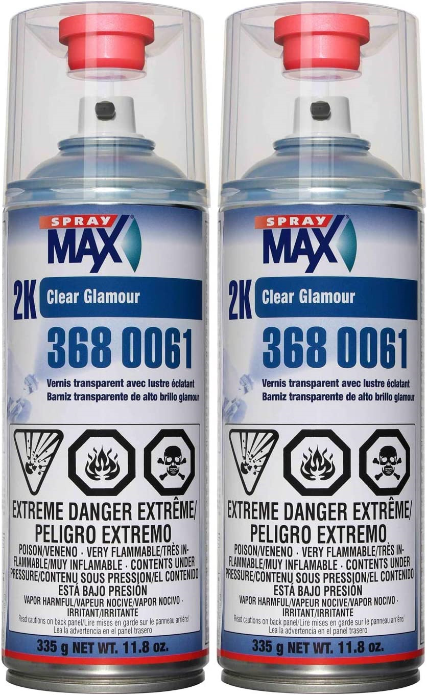 USC Spray Max 2k High Gloss Clearcoat Aerosol 2 PACK Bottle 2Component Clearcoat