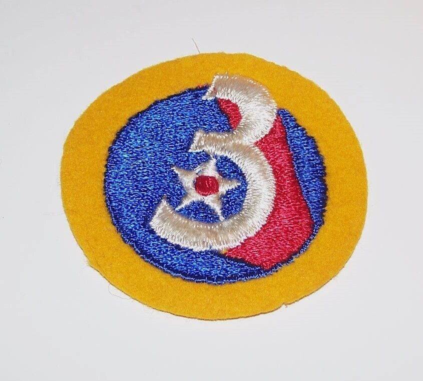 ORIGINAL EMBROIDERED WOOL FELT WW2 AAF 3rd AIR FORCE PATCH