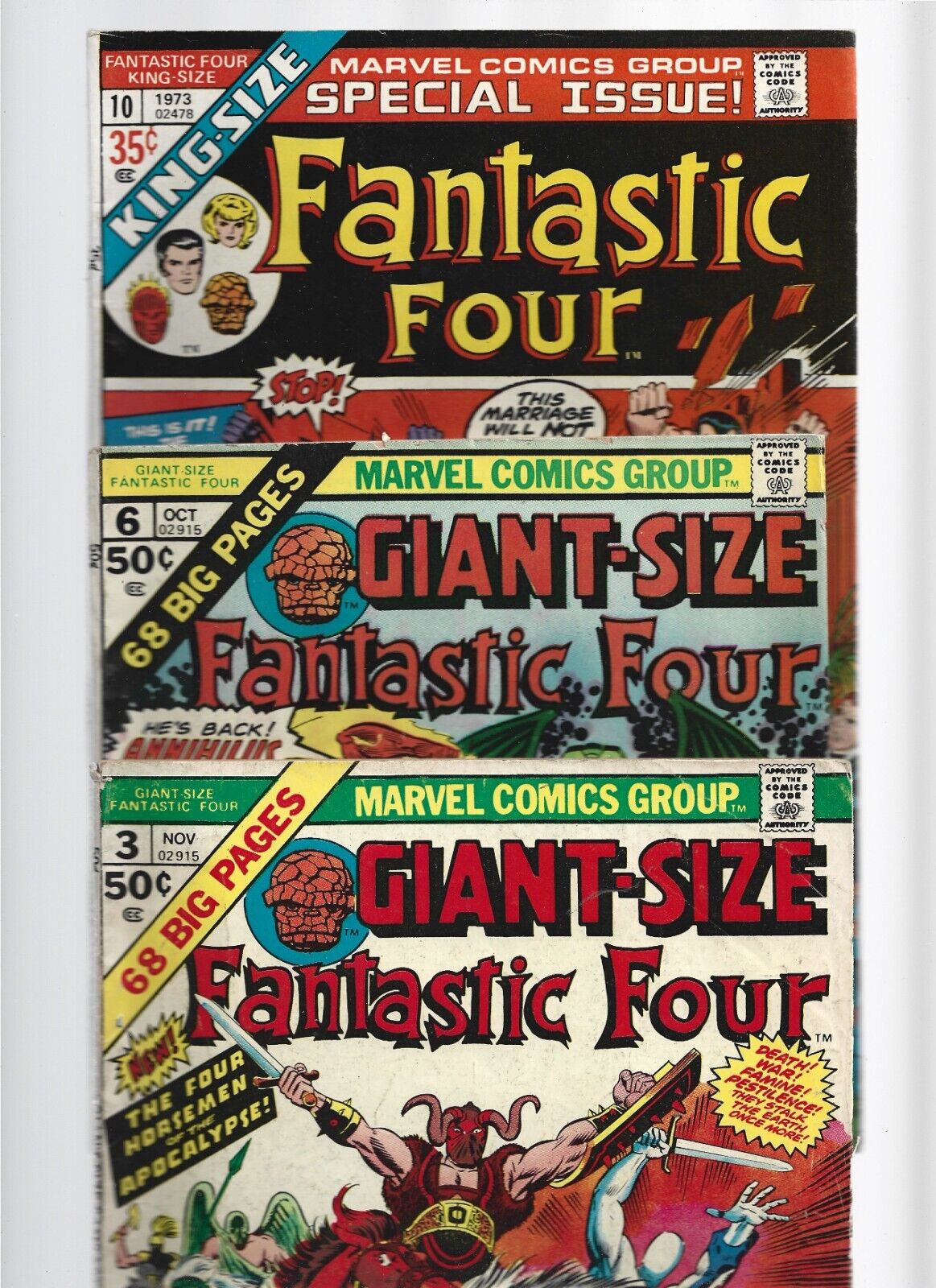 MARVEL FANTASTIC FOUR **WOW BRONZE AGE LOT** OF 3 COMICS ( VERY NICE LOOKERS )