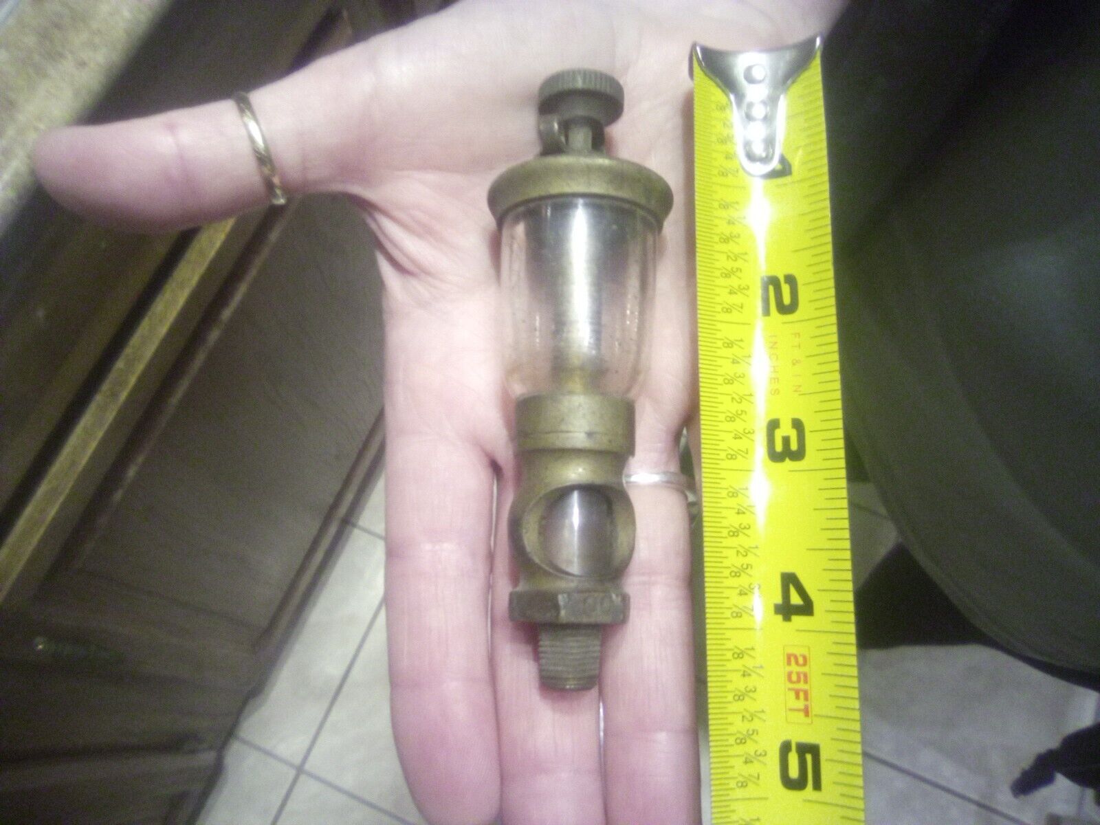 Antique Brass Steam Engine Model Gas Engine Rare 00 Lunk Wine Glass Rival Oiler