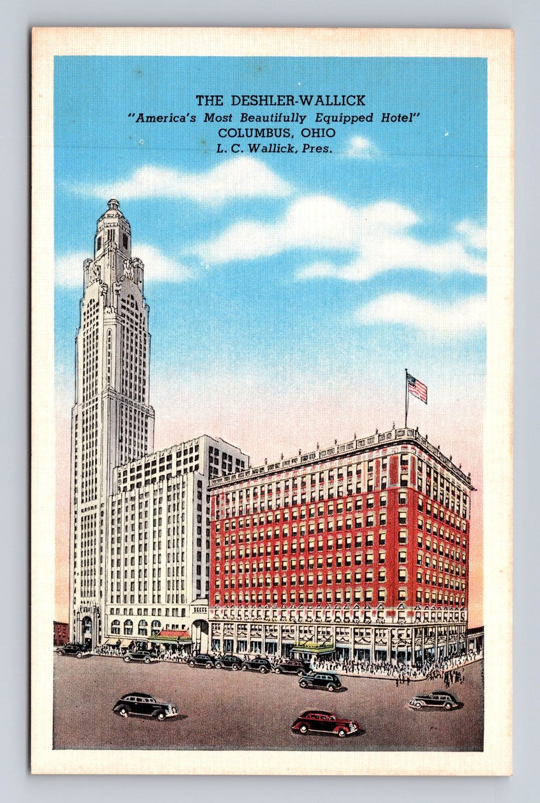 Columbus OH-Ohio, The Deshler-Wallick, Advertisement, Antique, Vintage Postcard