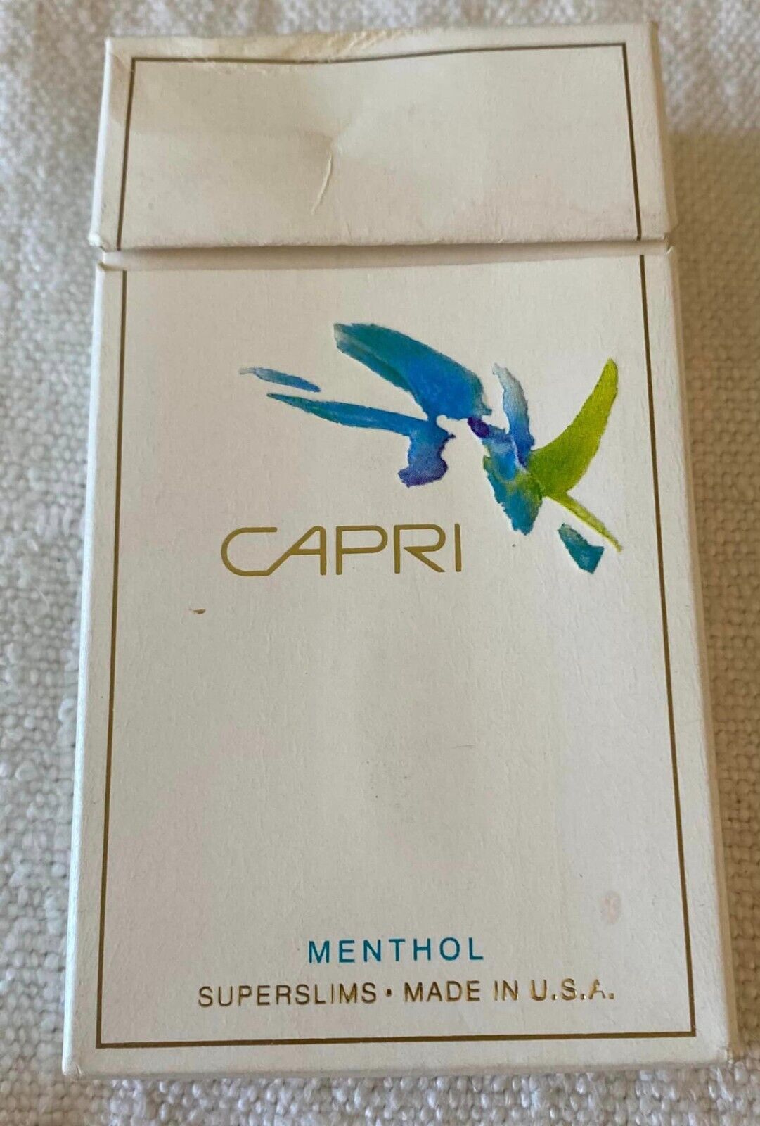 Vintage Capri Menthol Cigarette Cigarettes Cigarette Paper Box Empty Cigarette