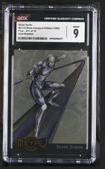 1995 Silver Surfer 11 Marvel Metal Inaugural Edition Gold Blasters, CGC Graded 9