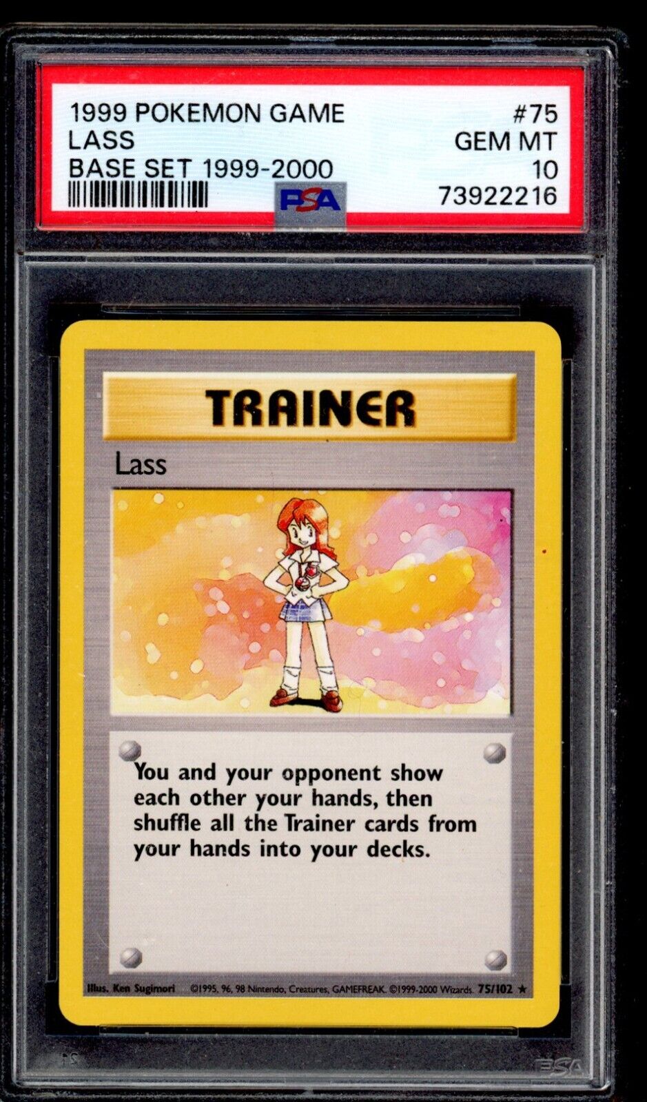 PSA 10 Lass 1999 Pokemon Card 75/102 Base Set 4th Print