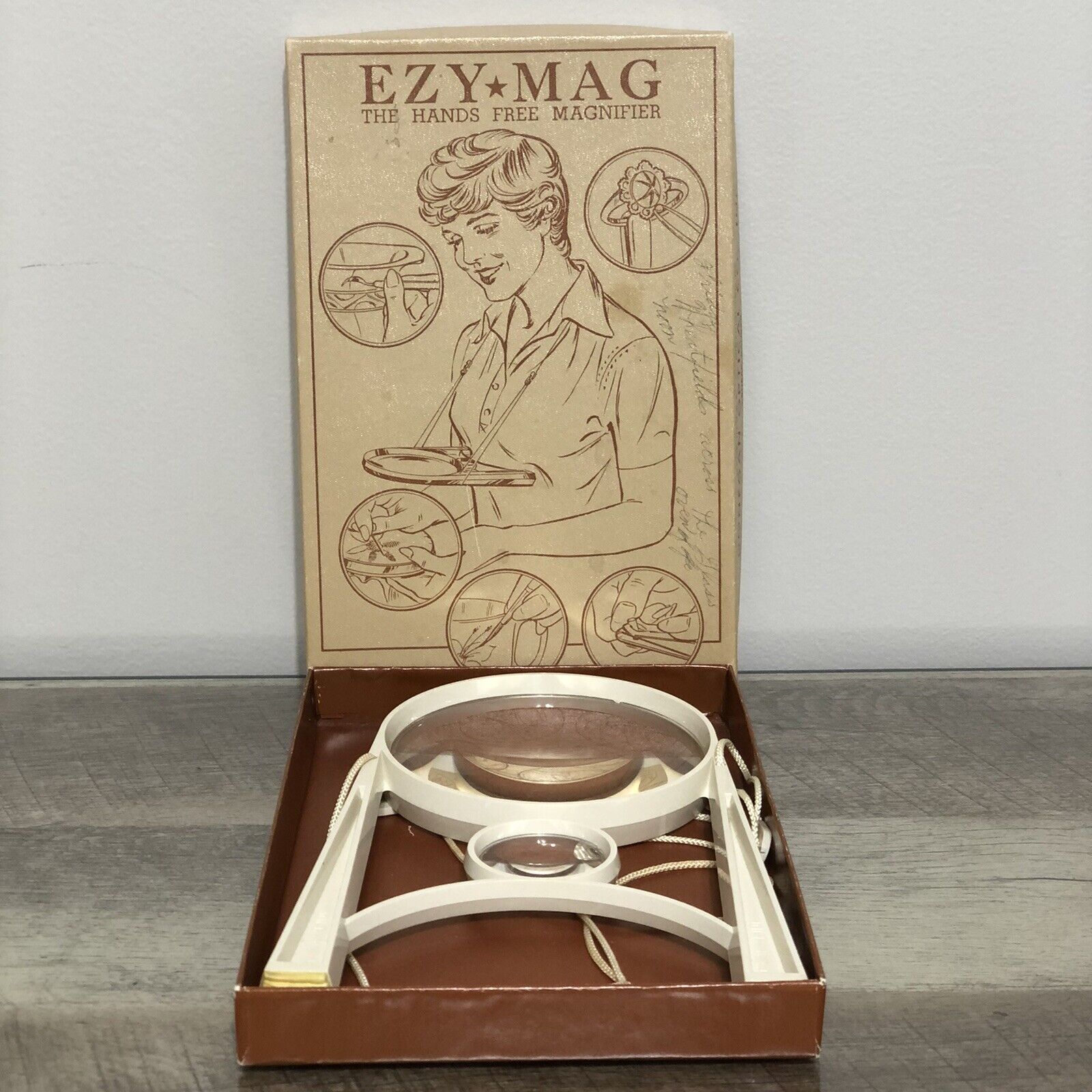Vintage EZY MAG Hands Free Magnifying Glass Vision Adjustable Donegan Optical Co