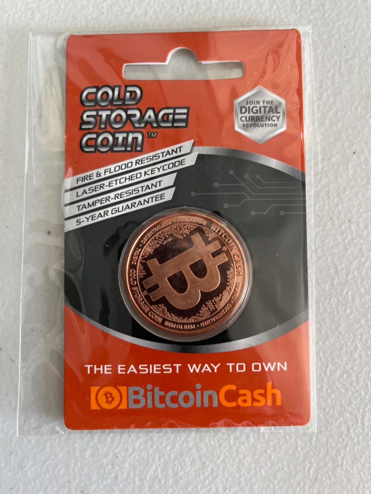 Bitcoin Cash BCH Cold Storage Coin Crypto 1 oz Fine Copper