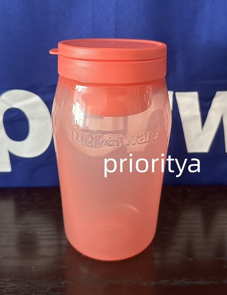 Tupperware Universal Jar 3½-cup/825 mL with Topping Cover Sheer Coral New