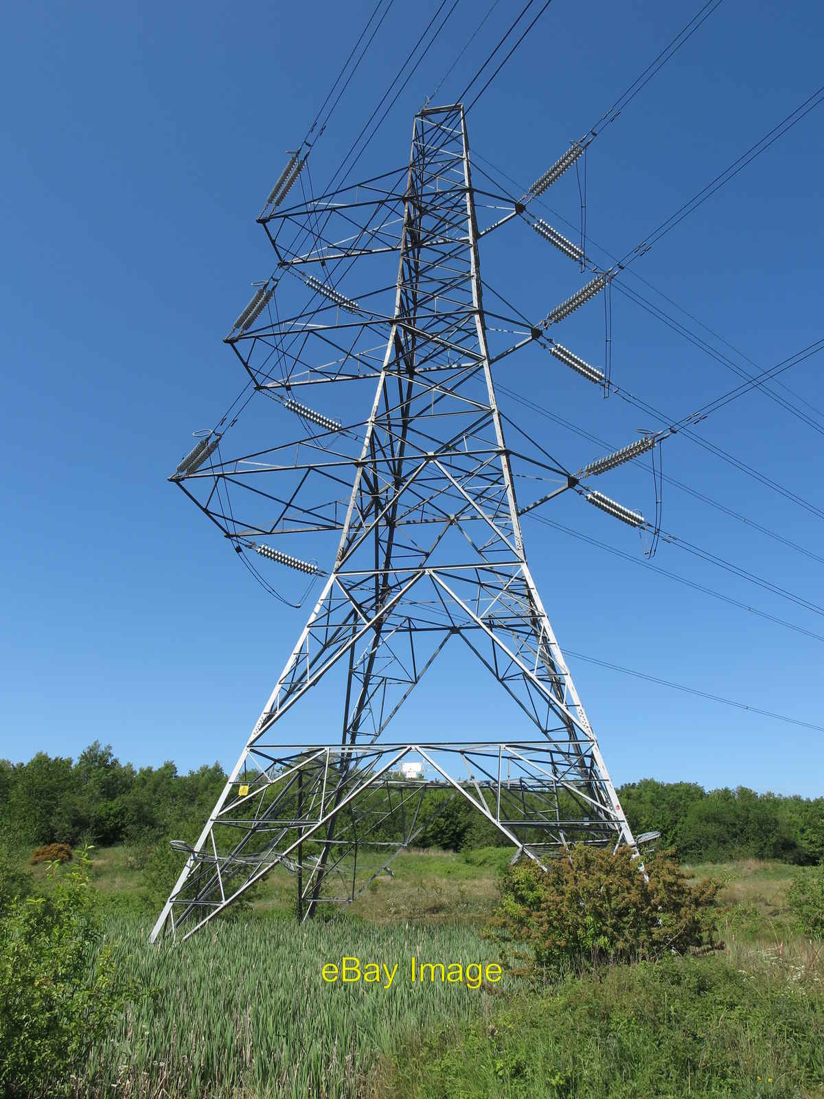 Photo 6x4 Electricity Pylon, Silverlink Biodiversity Park, Shiremoor Murt c2020