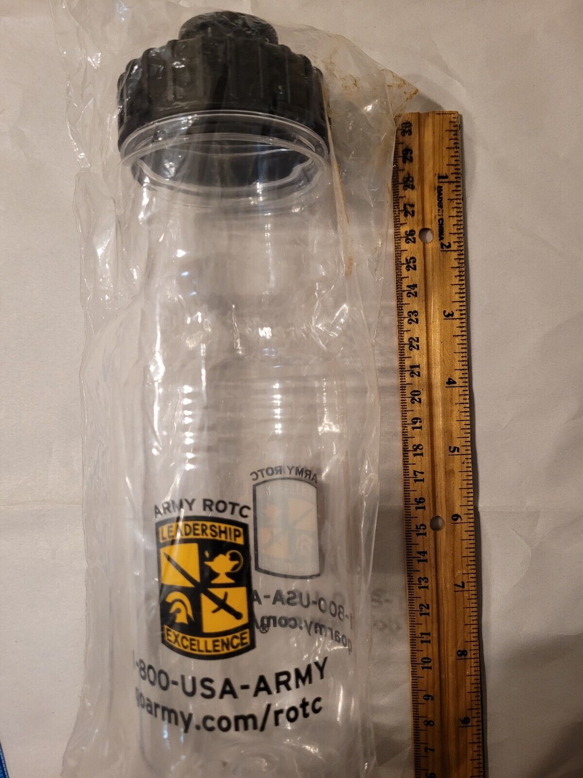 U.S. ARMY -ROTC  PLASTIC WATER BOTTLE TUMBLER & PLASTIC LID, BPA FREE New Sealed