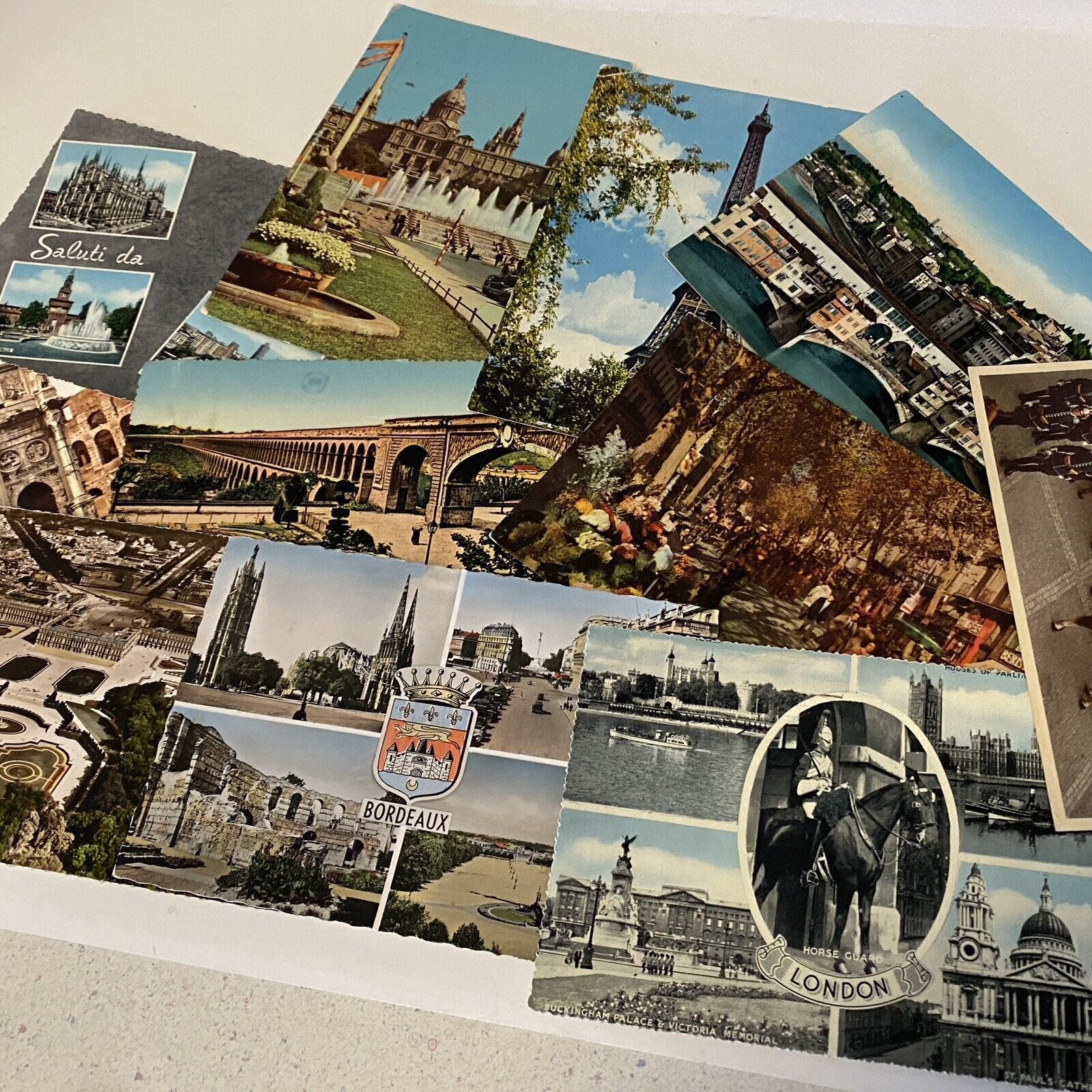 1956 Lot Of 11 European Postcards Various Cities ￼