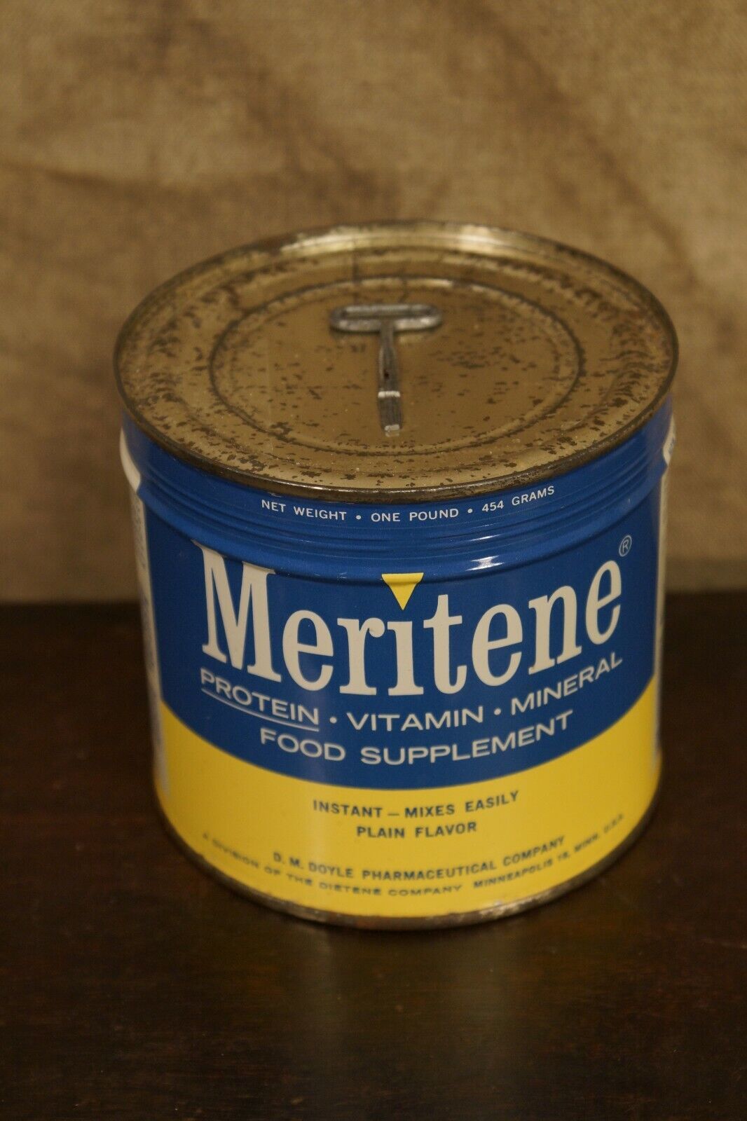 Vintage Un-open Meritene Protein Powder Can One Pound Can Tin