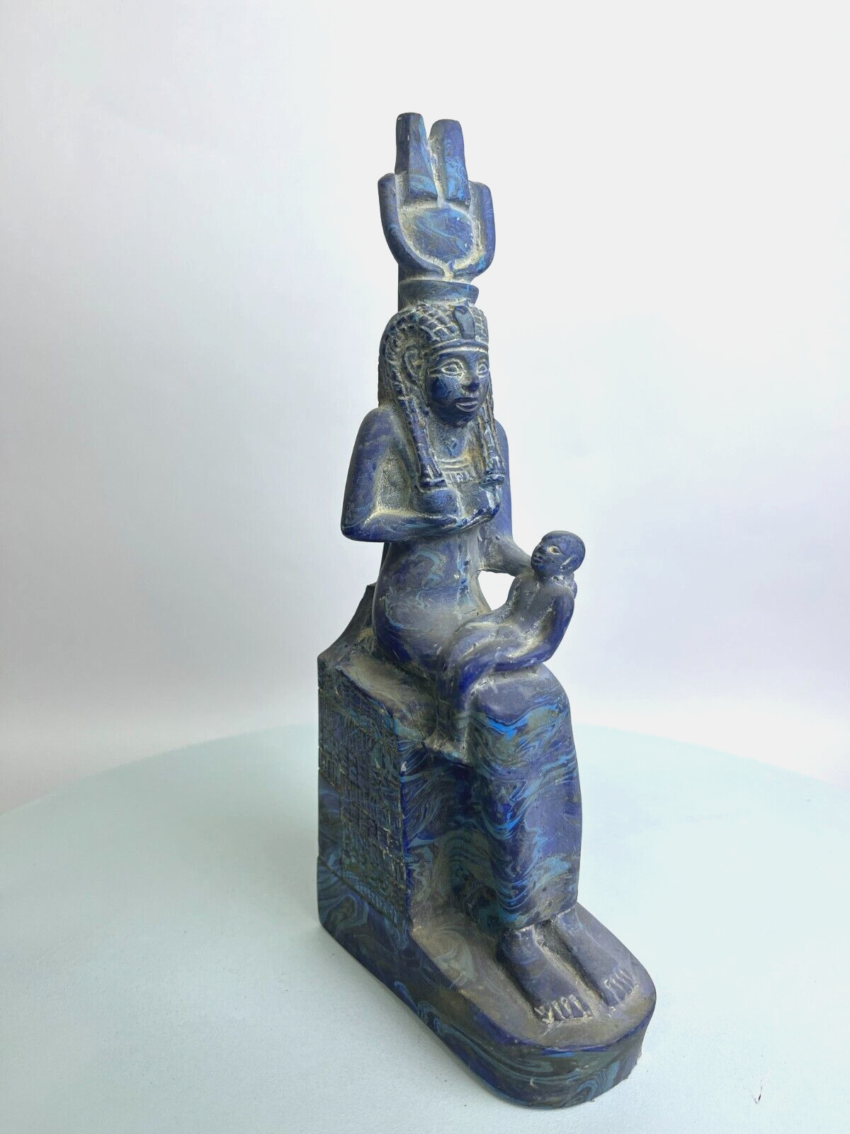 statue Queen Isis Ancient Egyptian Antiquities Breastfeeding her son king Horus