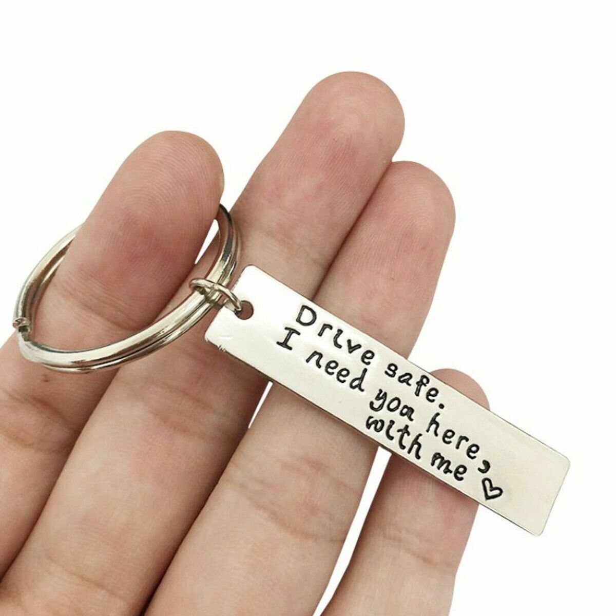 Stainless Steel Drive Safe Keychain Keyring Engrave Gift For Husband Boyfriend