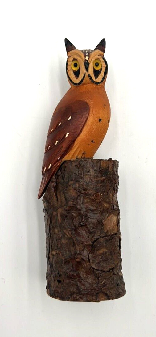 Hand Carved Wooden Owl - Switzerland