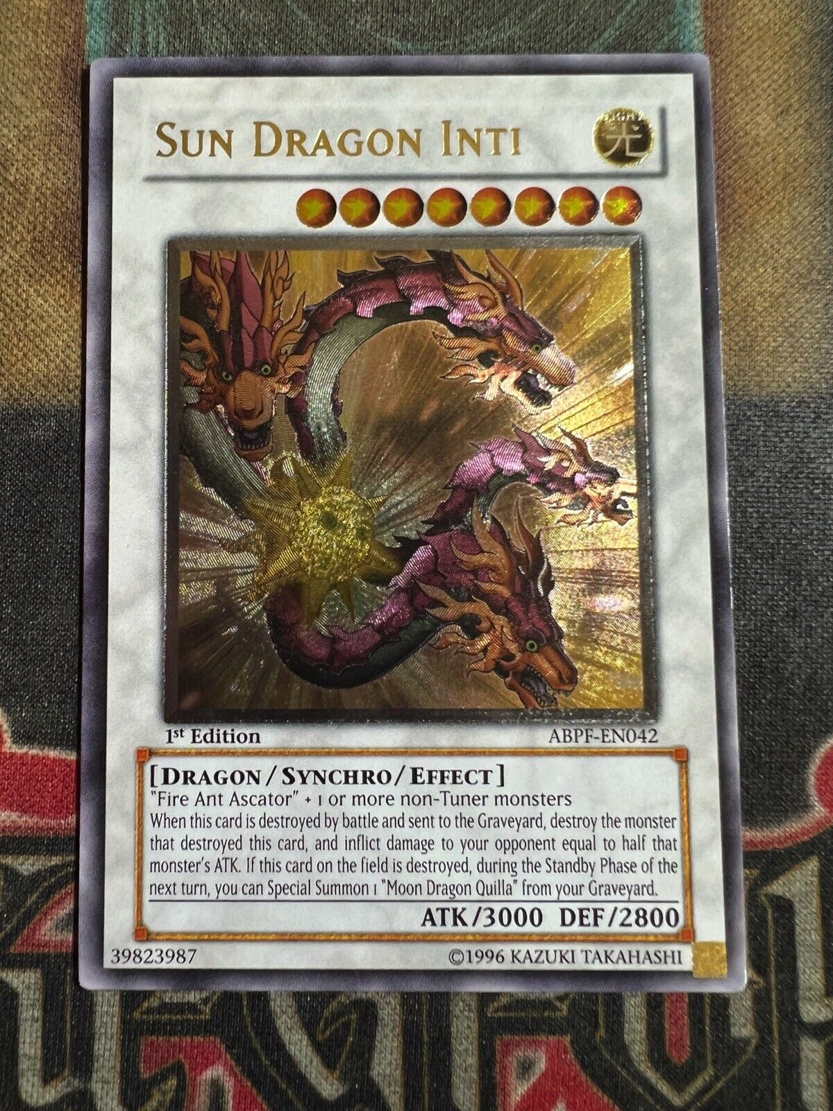 Yugioh Sun Dragon Inti ABPF-EN042 Ultimate Rare 1st Edition NM