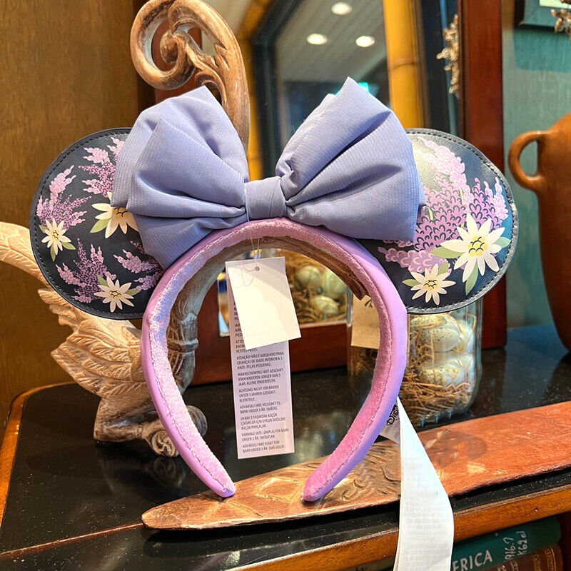 Disney Parks French Lavender Flower Purple Mickey Minnie Ear Headband NEW