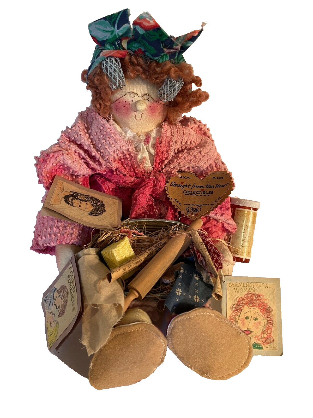 Vintage Getting Old Menopausal Art Doll by Joyce Burgan 1996 Straight from Heart