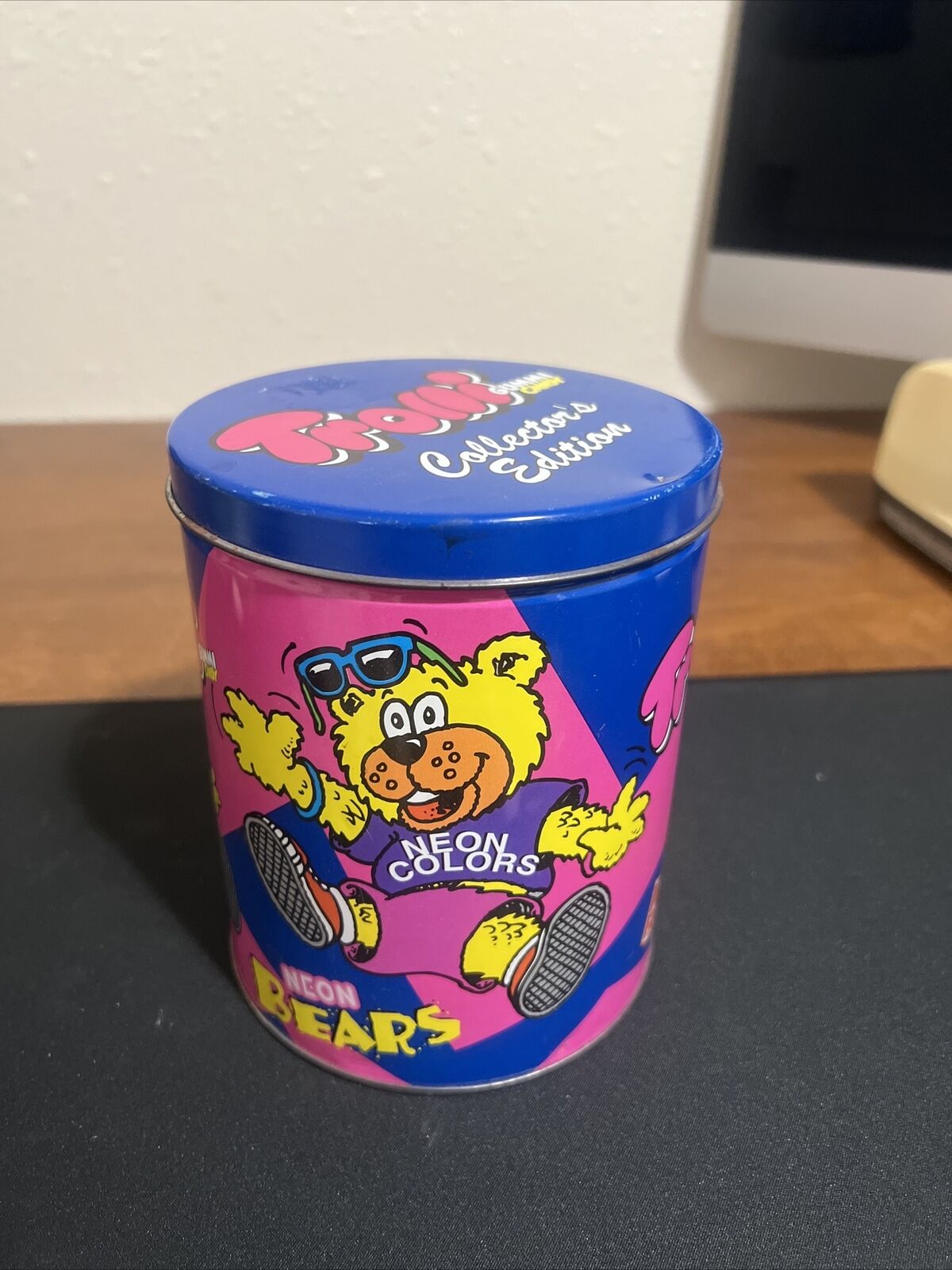 Vintage Trolli Gummi Candy Collector\'s Edition Tin Neon Bears Neon Colors